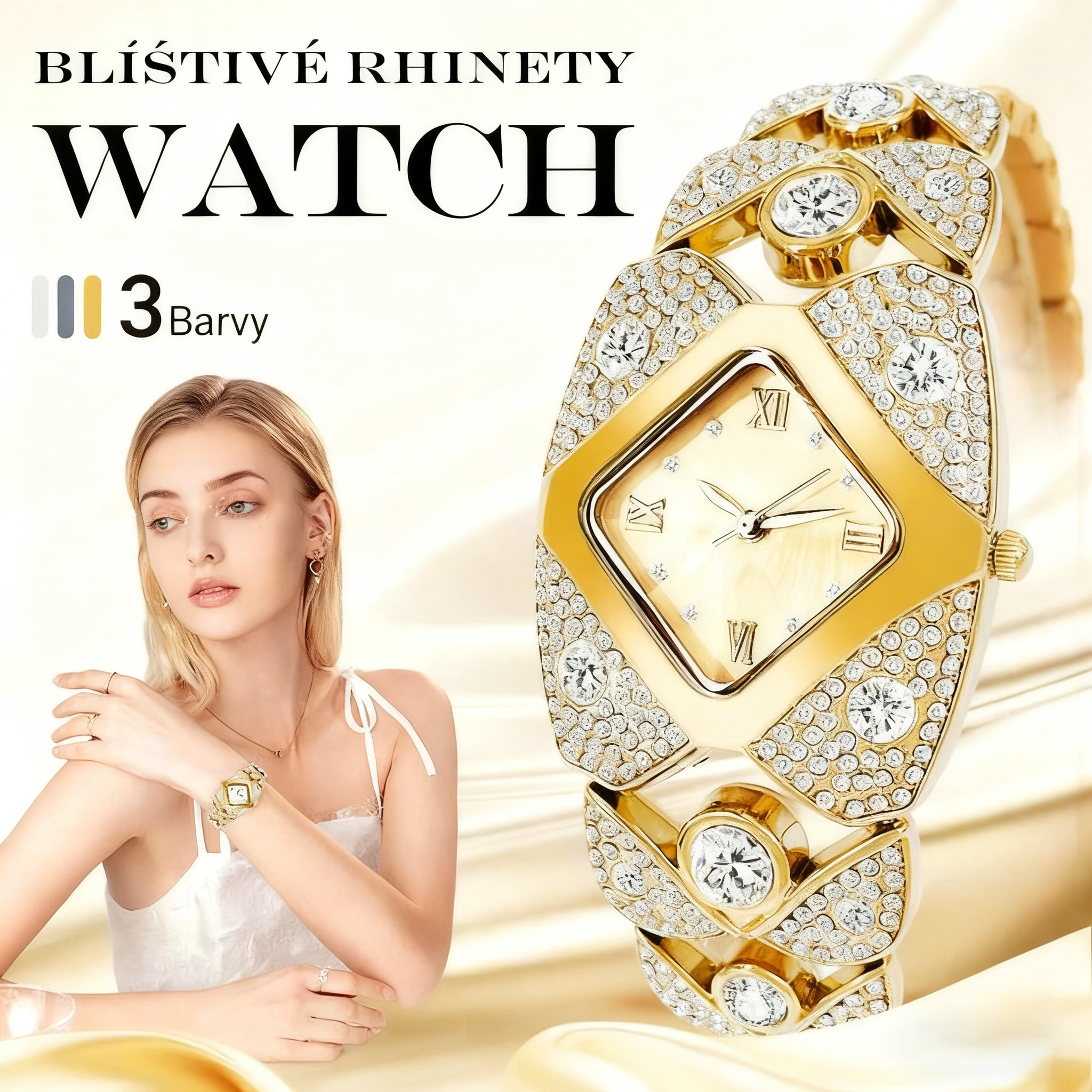 💎Dámské retro quartzové hodinky se třpytivými kamínky⌚⌚⌚