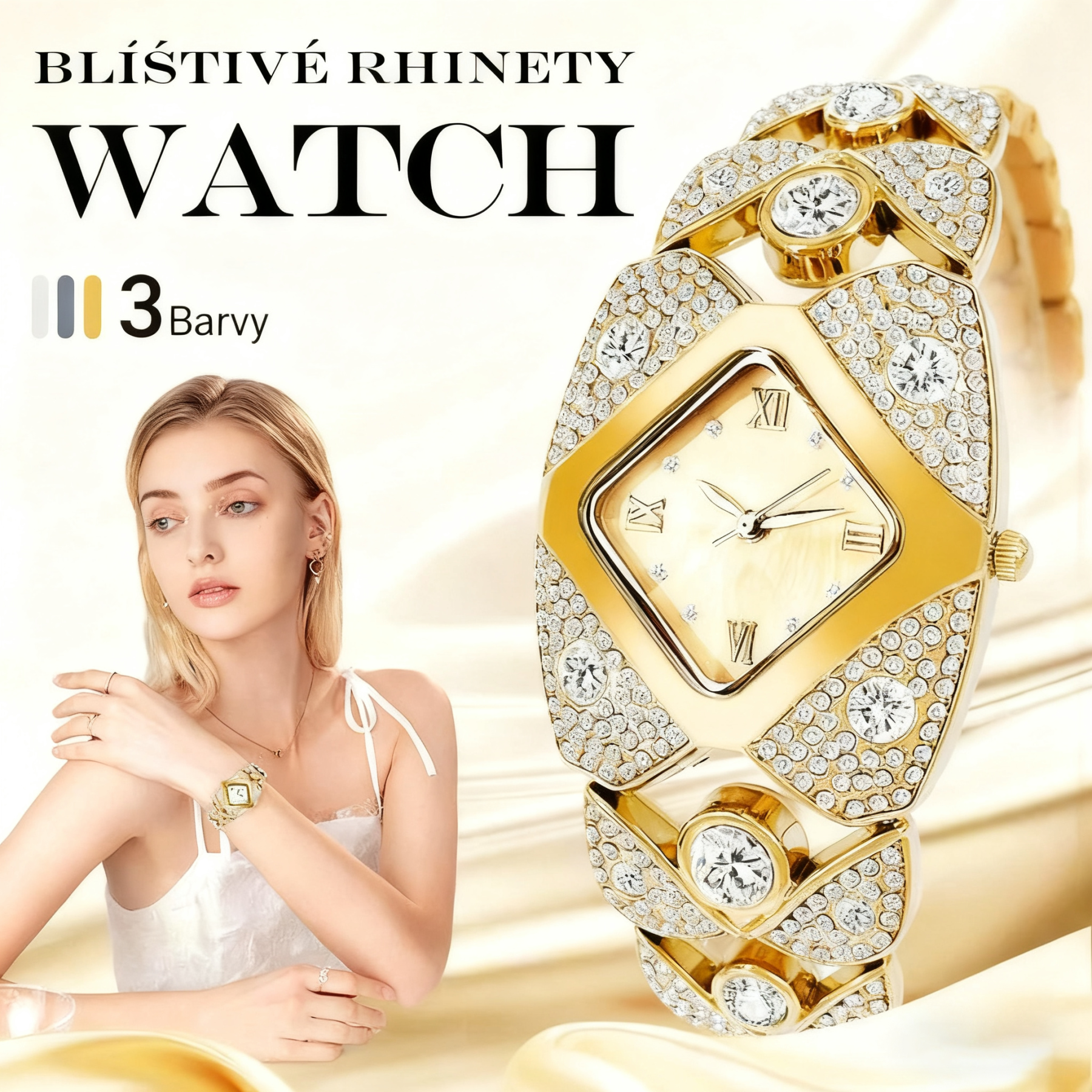 💎Dámské retro quartzové hodinky se třpytivými kamínky⌚⌚⌚