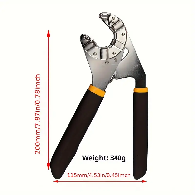 cheie magică multifuncțională de   - reglabilă cu socket hexagonal și m&acirc;ner antiderapant, potrivită pentru diy, electricieni, mecanici, motociclete și biciclete Detaliile articolului 1