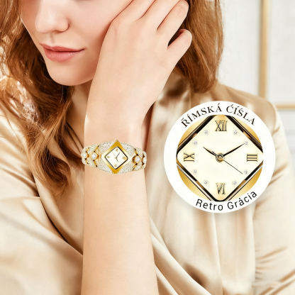 💎Dámské retro quartzové hodinky se třpytivými kamínky⌚⌚⌚