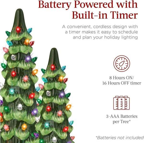 Ručne maľované stolové vianočné stromčeky