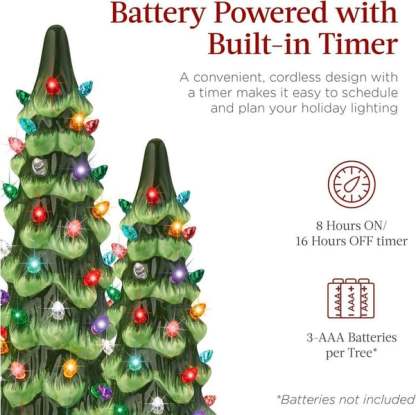 Ručne maľované stolové vianočné stromčeky