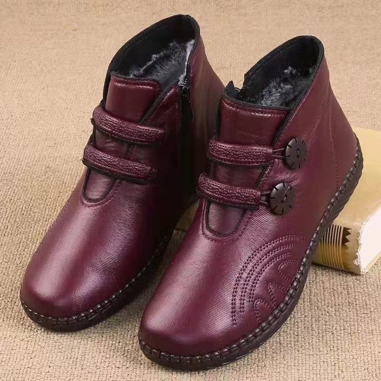 🔥 🔥Dámske kožené, bavlnené, protišmykové, ručne vyrobené topánky na jeseň a zimu👢