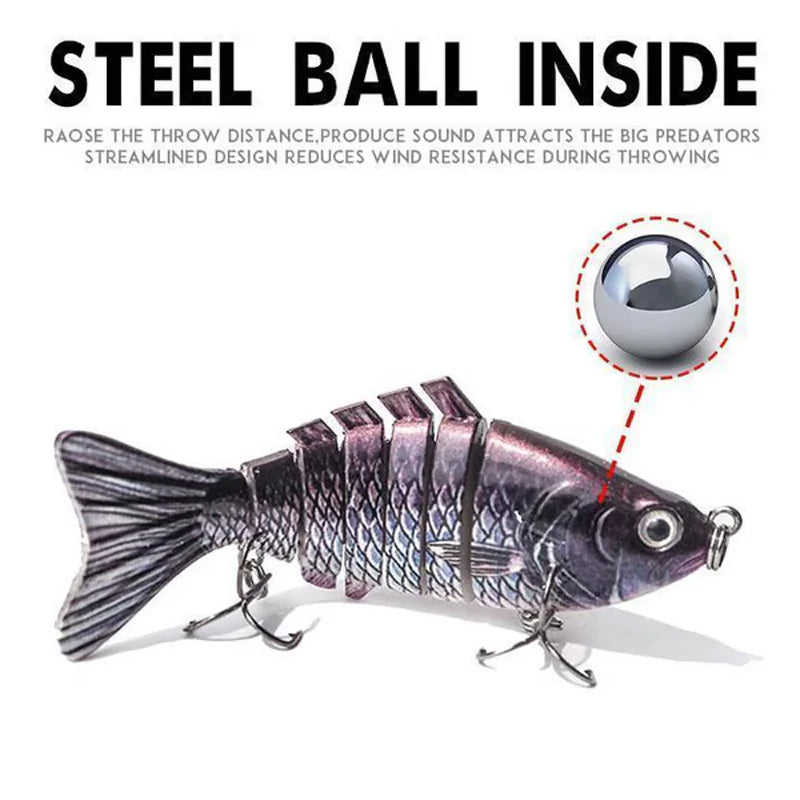 🔥🎣 Profesionálna, segmentovaná plávajúca nástraha – Ručne vyladený pohyb, 3x silnejšie háčiky, testované na ostriežoch na jazere Lake Fork 🐟