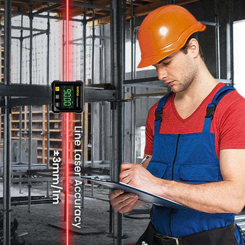 📐4 stranný magnetický digitálny uhlomer s laserom