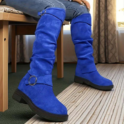 🔥Posledný deň akcie 50% ZĽAVA - Dámske retro semišové jazdecké topánky s rukávmi