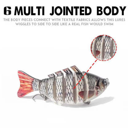 🔥🎣 Profesionálna, segmentovaná plávajúca nástraha – Ručne vyladený pohyb, 3x silnejšie háčiky, testované na ostriežoch na jazere Lake Fork 🐟