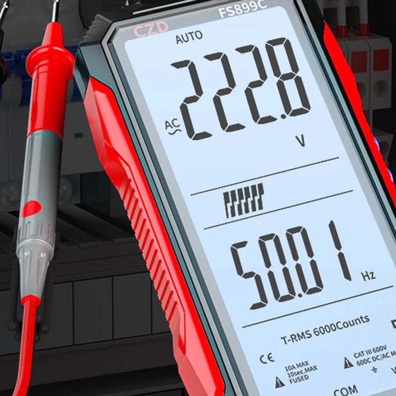 Dobíjací digitálny multimeter s USB - True RMS, automatické prepínanie rozsahu a podsvietený LCD displej, CAT III 1000V