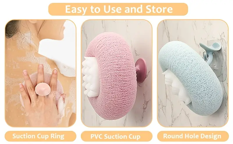 2 buc. bile de baie ultra-moale cu floarea-soarelui și ventuze - burete exfoliant 2-în-1 și perie de curățare pentru bărbați și femei Detaliile articolului 4
