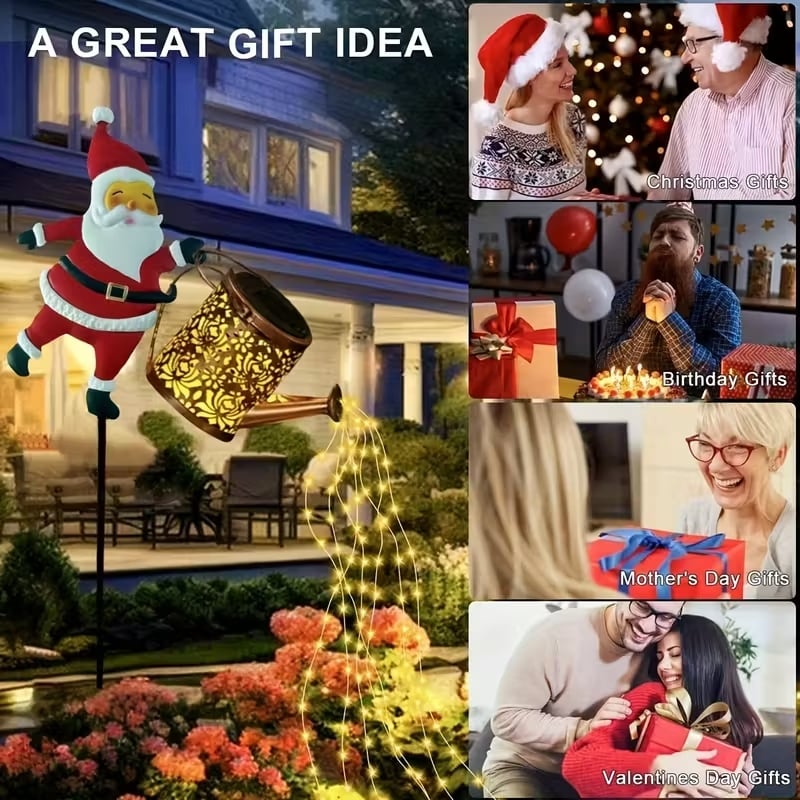 🎅Božićne solarne lampice za čajnik u obliku Djeda Mraza