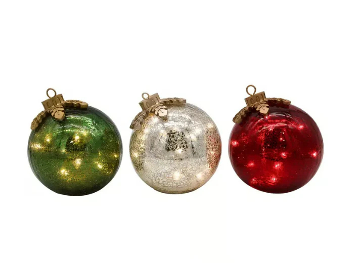 Sklenené vianočné dekorácie na stôl [sada 3 kusov]