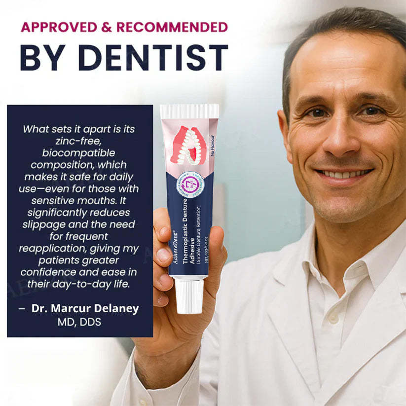 😁Termoplastické lepidlo na zubné protézy AdhereDent, odolná retencia zubných protéz 😁