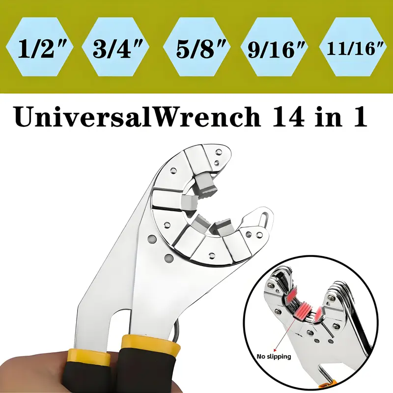 cheie magică multifuncțională de   - reglabilă cu socket hexagonal și m&acirc;ner antiderapant, potrivită pentru diy, electricieni, mecanici, motociclete și biciclete Detaliile articolului 2