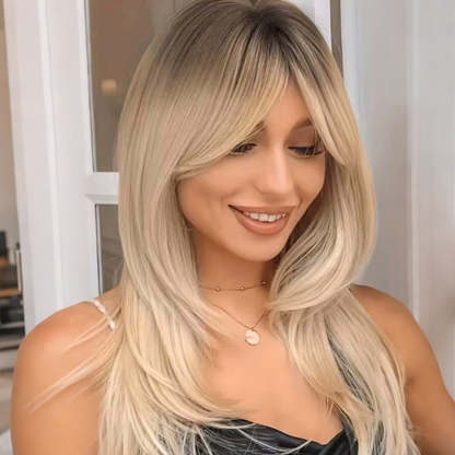 🔥 🔥Vrchné vrstvené príčesky s ofinou pre ženy s tenkými vlasmi 🙆