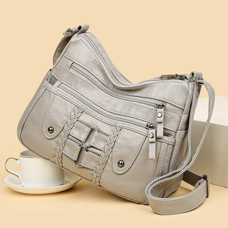 Kabelka cez rameno z pranej kože 👜