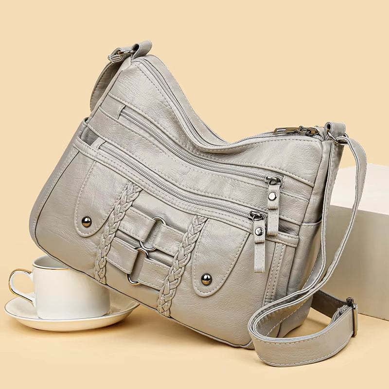 Kabelka cez rameno z pranej kože 👜