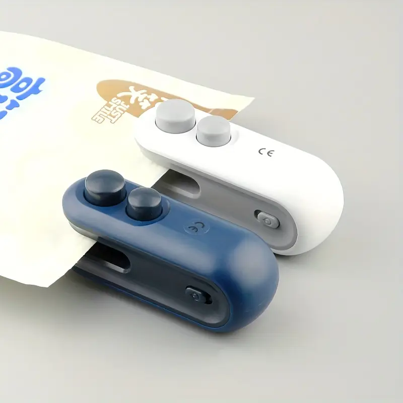 1pc snack bag sealer with magnetic closure usb rechargeable portable seal machine compact for chips   lunch boxes   office   charging cable white   bag sealers for food storage   gadget modern sealers durable sealers Product details 2