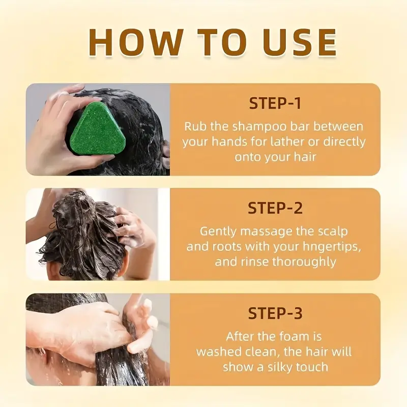 wash 7 days stay up all night without 3pcs 10 in 1 instant anti frizz and anti breakage grass and leaf shampoo bar for instant oil control volumizing hair targets split ends moisturizes dry split Product details 1