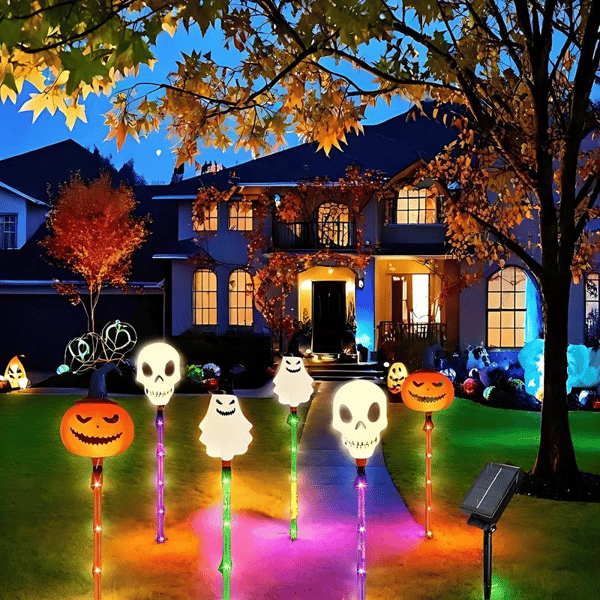 👻Balenie 6 solárnych halloweenskych zemných LED svetiel🎁