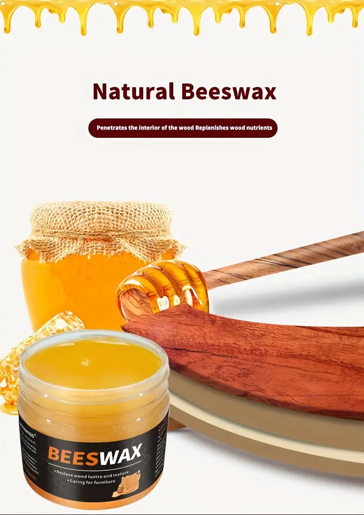 polish de ceară naturală pentru lemn cu spongă, potrivit pentru mobilier și podele din lemn masiv - restaurează strălucirea ușilor din lemn masiv și a parquetului  , produs esențial pentru &icirc;ngrijirea   Detaliile articolului 3