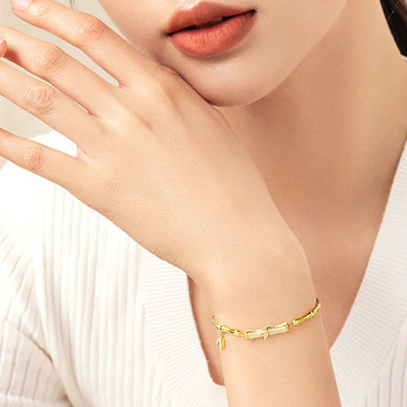 Dámsky bambusový náramok s retiazkou 📿💦