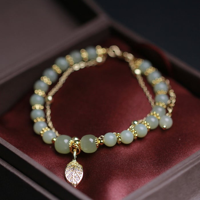 💞 - Náramok pre šťastie z nefritu Wada