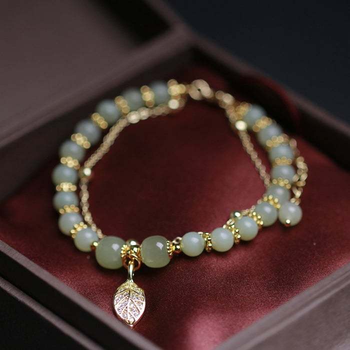 💞 - Náramok pre šťastie z nefritu Wada