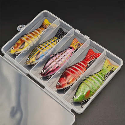 🔥🎣 Profesionálna, segmentovaná plávajúca nástraha – Ručne vyladený pohyb, 3x silnejšie háčiky, testované na ostriežoch na jazere Lake Fork 🐟