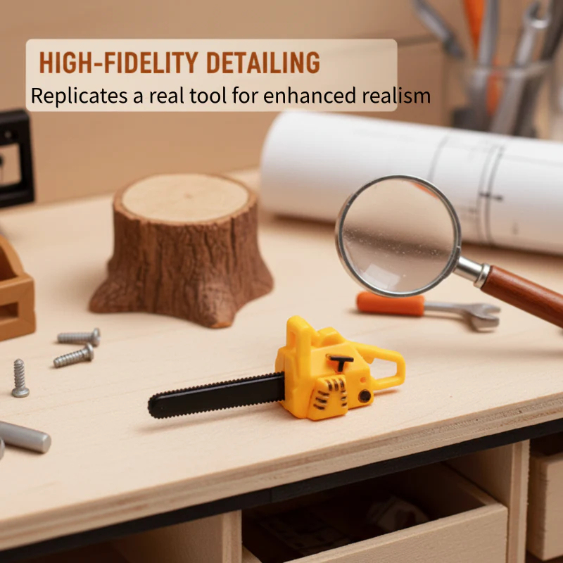 Stylowy model miniaturowej piły łańcuchowej