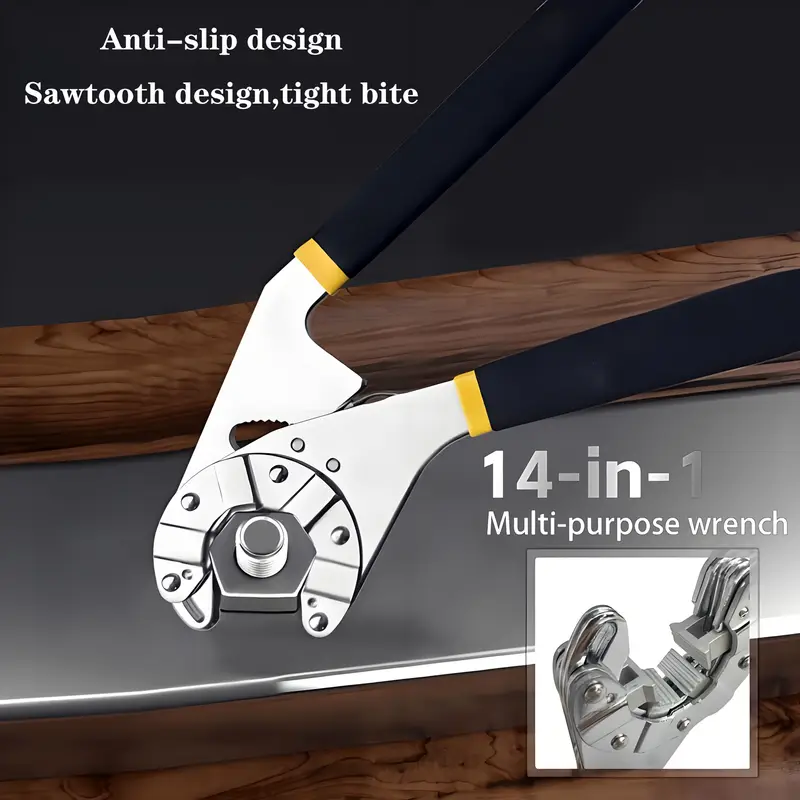 cheie magică multifuncțională de   - reglabilă cu socket hexagonal și m&acirc;ner antiderapant, potrivită pentru diy, electricieni, mecanici, motociclete și biciclete Detaliile articolului 7