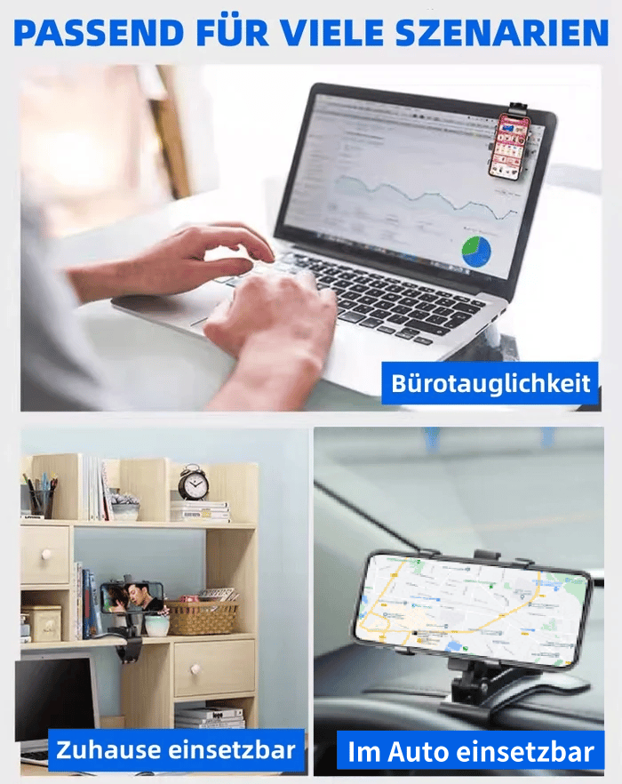 360°Regulowany uchwyt na telefon na deskę rozdzielczą samochodu