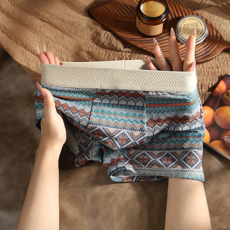 Pánske priedušné boxerky s geometrickým vzorom