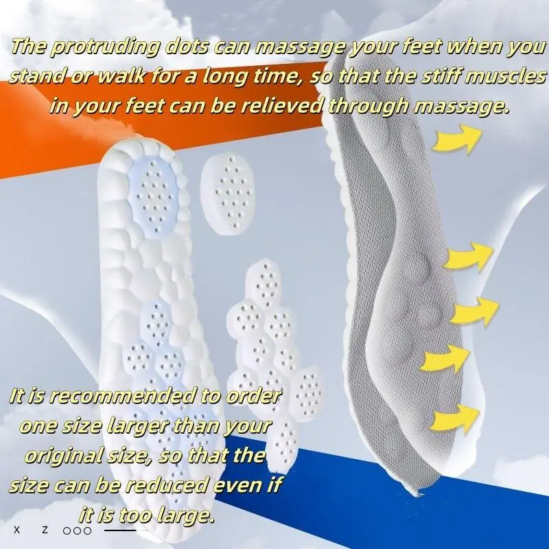 technology insoles super soft ultra comfortable acupressure massage insoles for sports shoes breathable mesh design with ergonomic arch support white blue ideal for running walking comfortable walking shoes ergonomic insole design breathable insole Product details 3