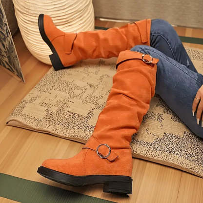 🔥Posledný deň akcie 50% ZĽAVA - Dámske retro semišové jazdecké topánky s rukávmi