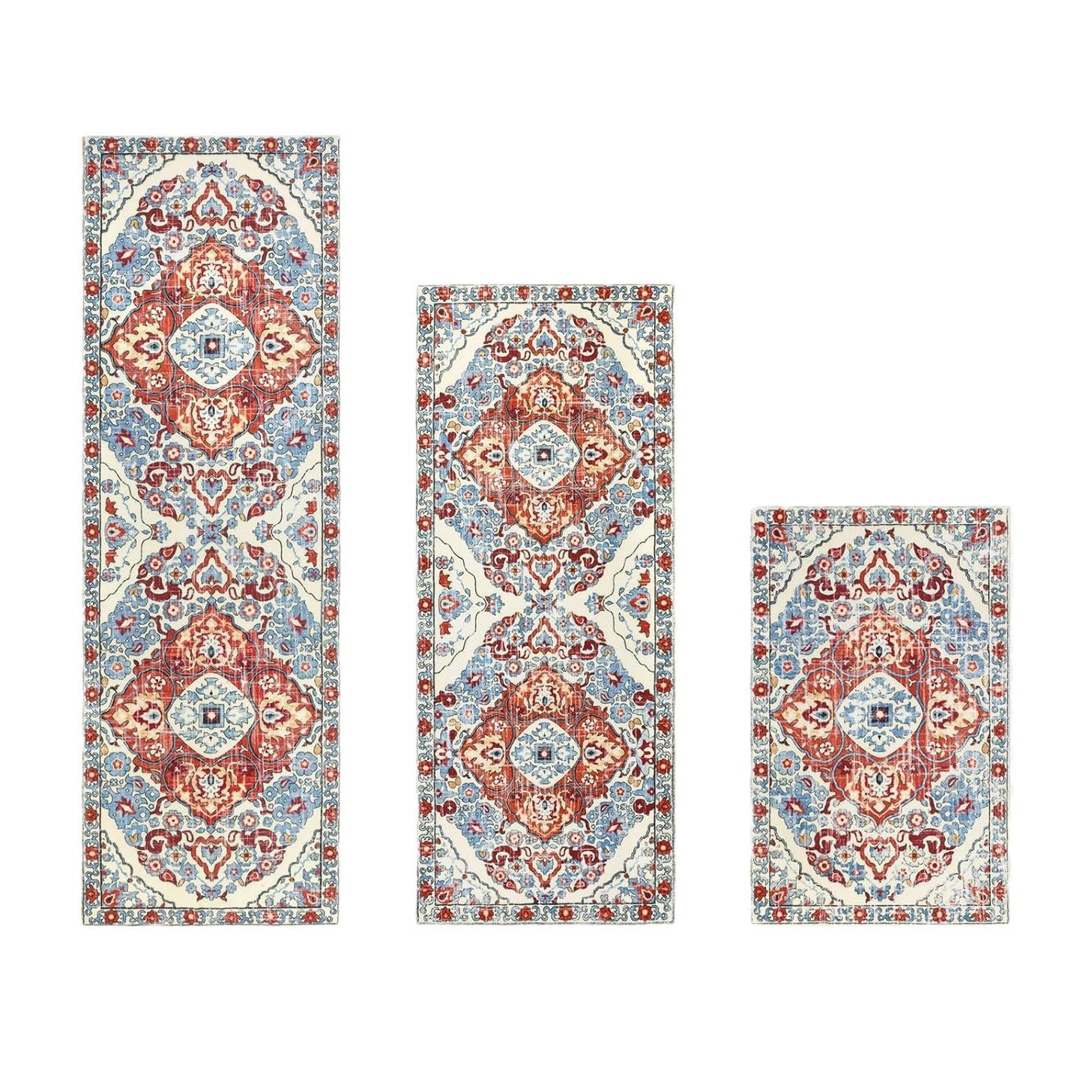 💖💖Sady 3 umývateľných kuchynských kobercov v štýle Boho - Protišmykové kuchynské koberce