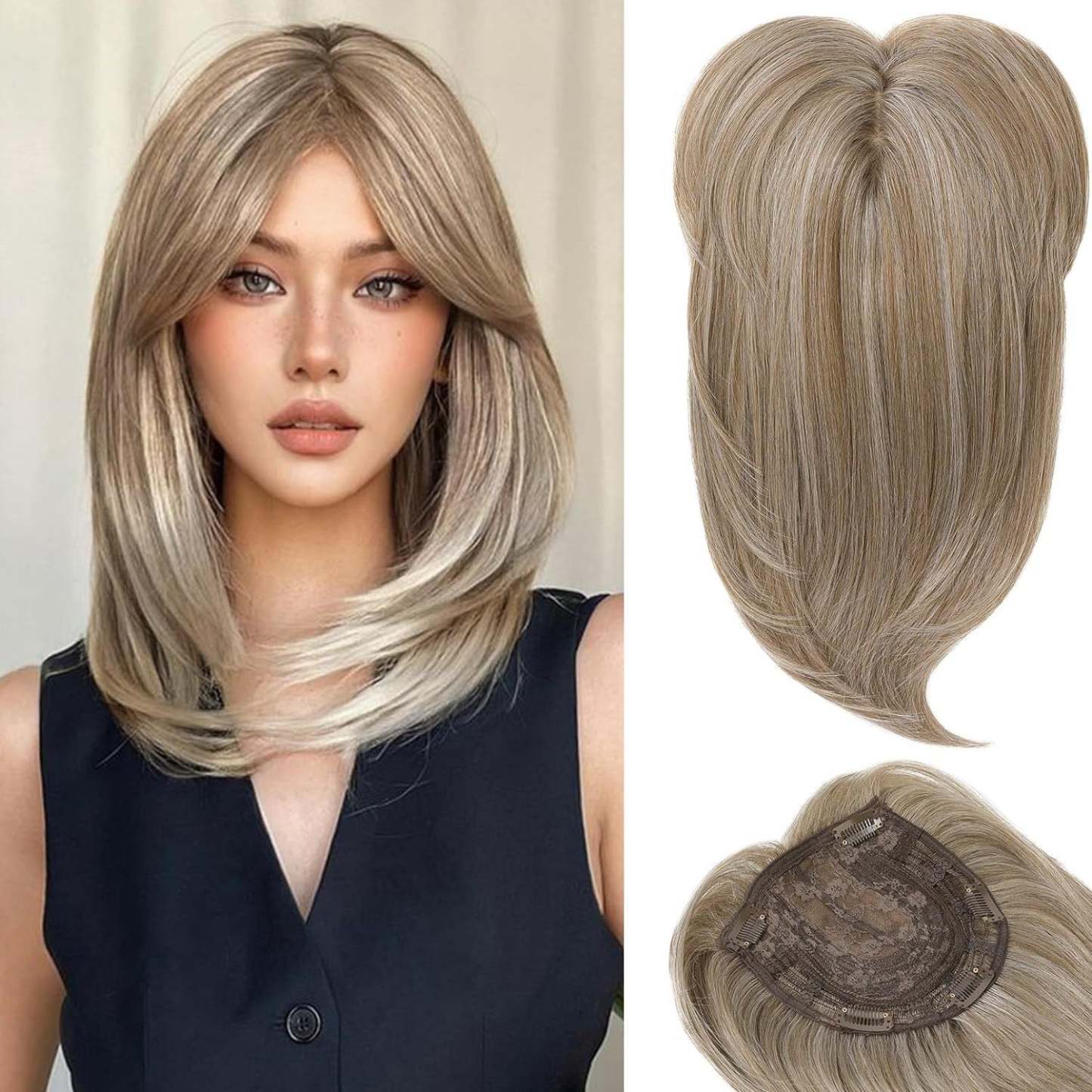 Top Layered Bangs Hairpiece dla kobiet z przerzedzonymi włosami