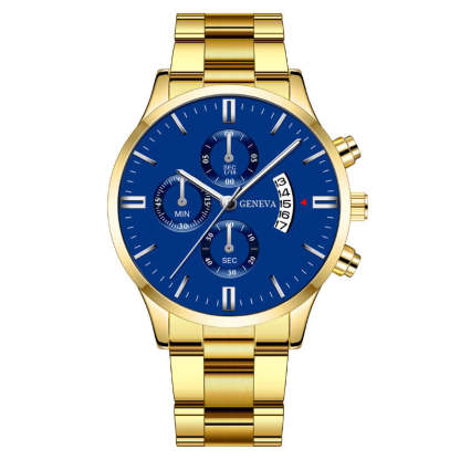 ⌚Pánske quartzové hodinky Business, štýlové pánske hodinky s kalendárom, pánske hodinky so sieťovaným remienkom