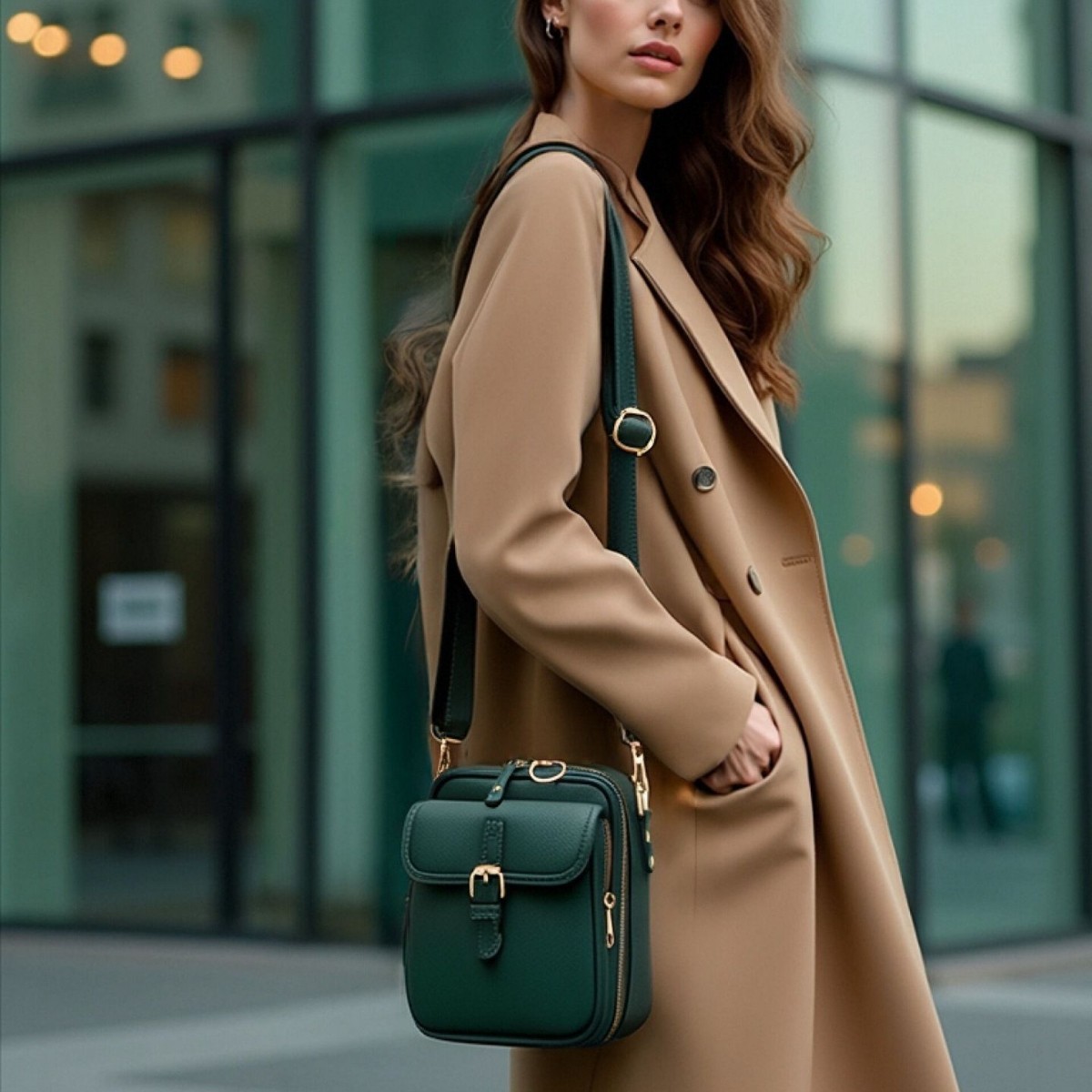 👜Kožená kabelka cez telov👜