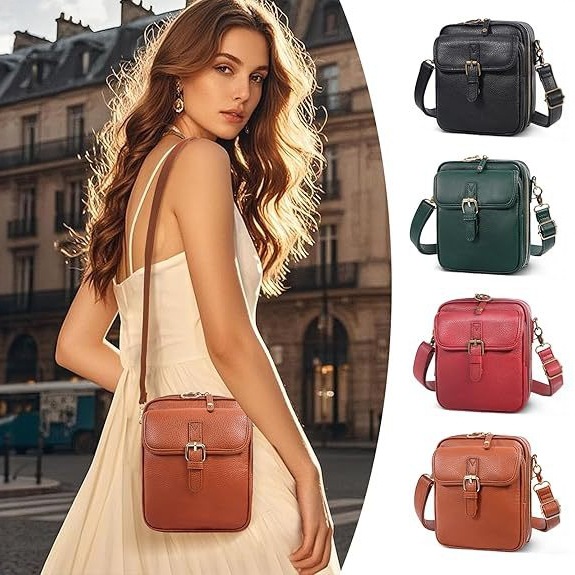 👜Kožená kabelka cez telov👜