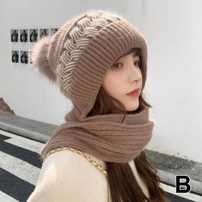 Squirrel plush warm women's knitted hat versatile