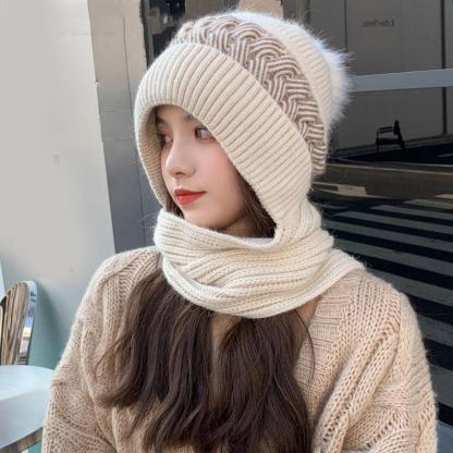 Squirrel plush warm women's knitted hat versatile