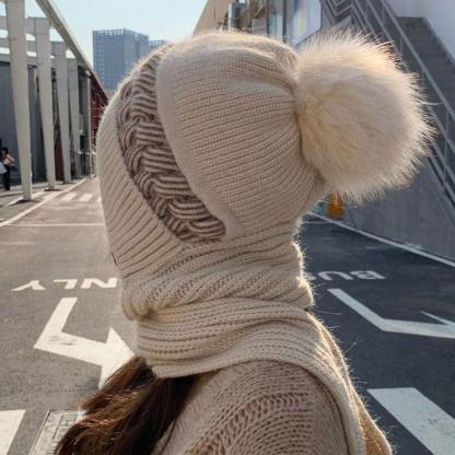 Squirrel plush warm women's knitted hat versatile