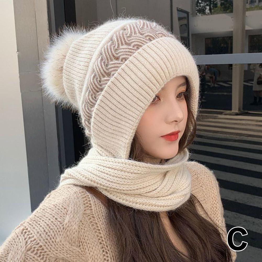 Squirrel plush warm women's knitted hat versatile
