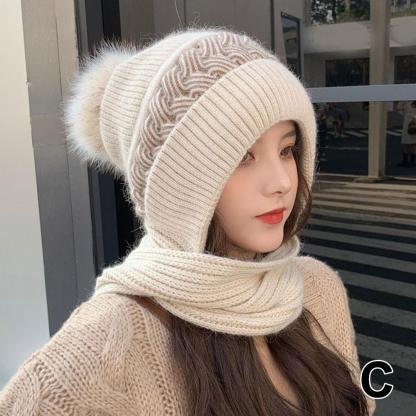 Squirrel plush warm women's knitted hat versatile