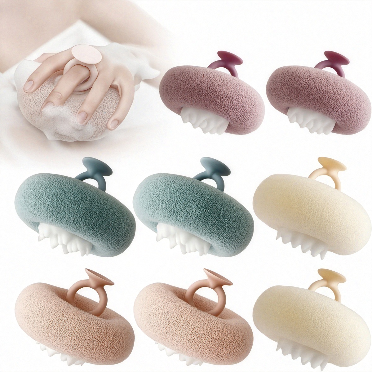 Sprchová guľa s prísavkou na slnečnice, exfoliačná špongia