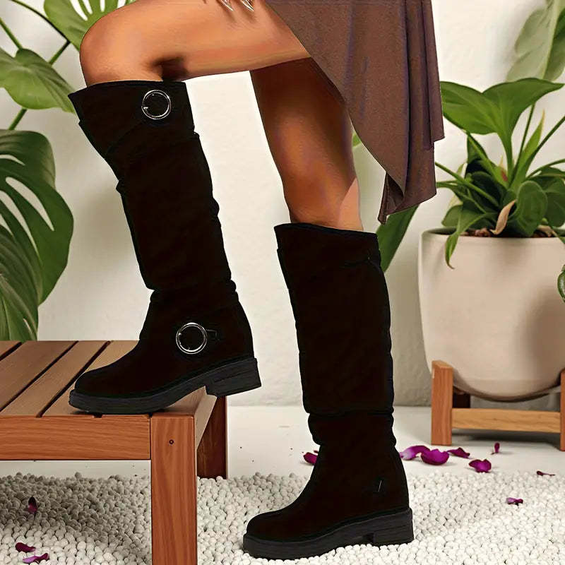 🔥Last Day Promotion 50% OFF - Women's Retro Suede Sleeve Riding Boots