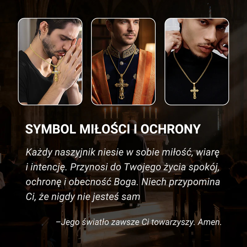 Naszyjnik z zawieszką przedstawiającą Jezusa