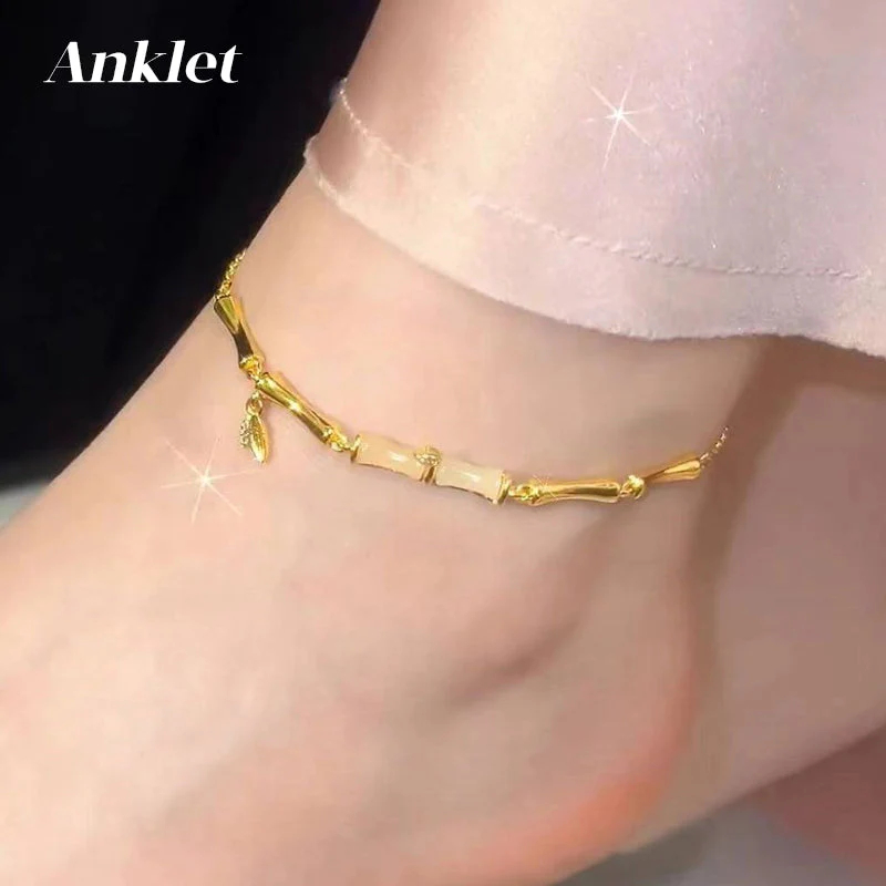 Dámsky bambusový náramok s retiazkou 📿💦