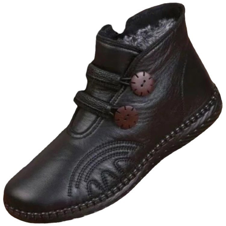 🔥 🔥Dámske kožené, bavlnené, protišmykové, ručne vyrobené topánky na jeseň a zimu👢