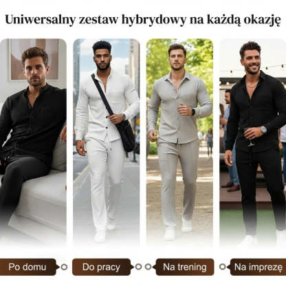 💥Pánska ležérna dvojdielna sada: mikina s vaflovým vzorom + nohavice
